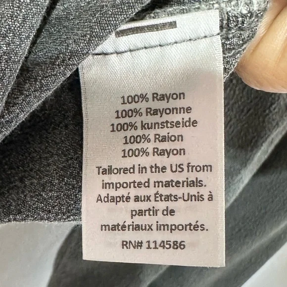 Sam‎ & Lavi Womens XS Charcoal Gray Rayon Button Down Shirt Roll Tab Sleeve - Picture 4 of 4